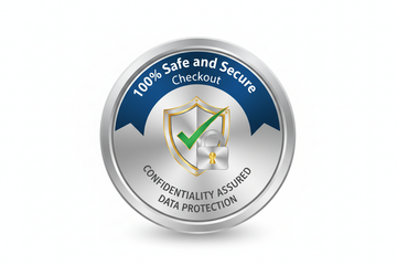 100% safe and secure checkout logo pure white background
