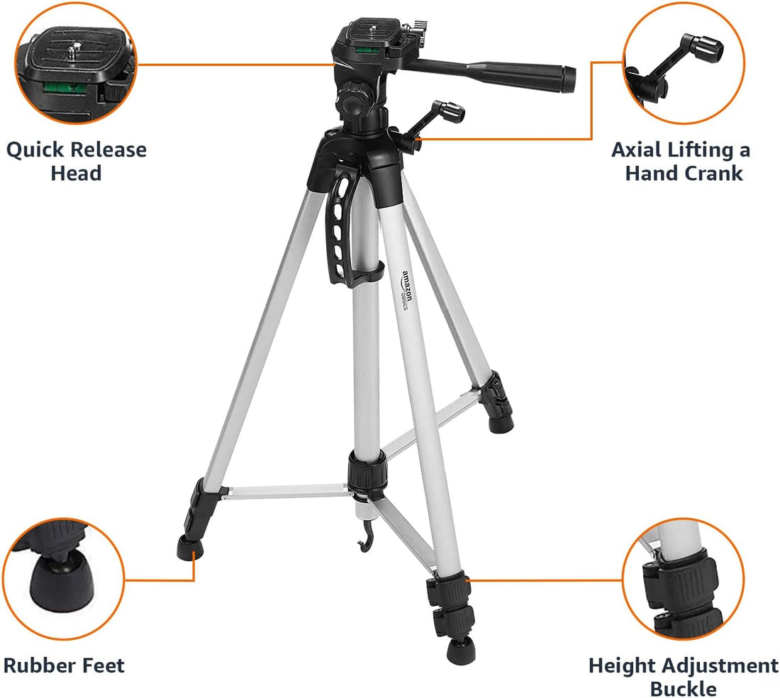Basics 60 inch Lightweight Tripod with Bag, Black
