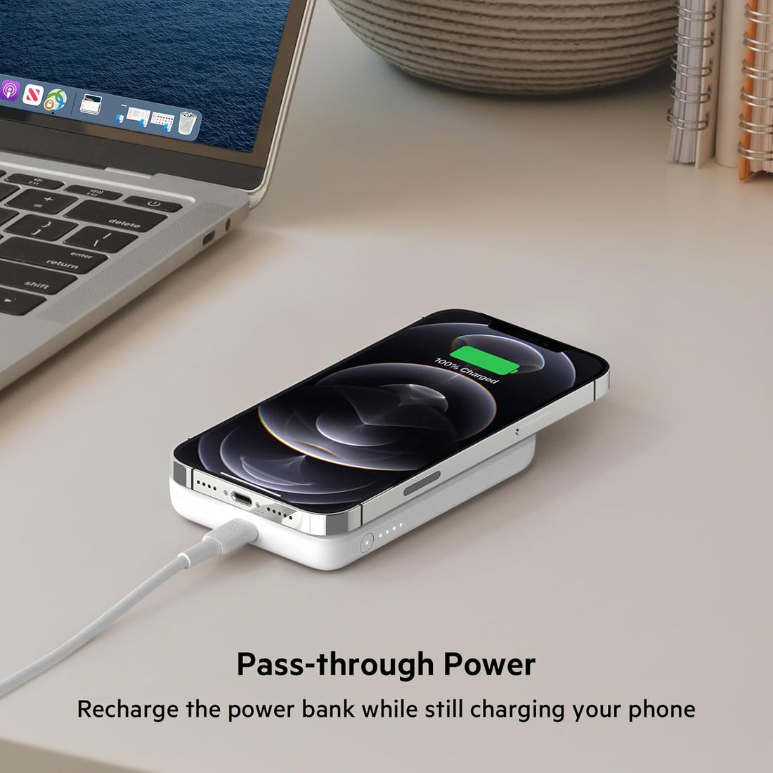 Portable Charger, MagSafe Charger Wireless Power Bank - 7.5W Wireless Charger - Portable Magnetic Battery Pack - iPhone