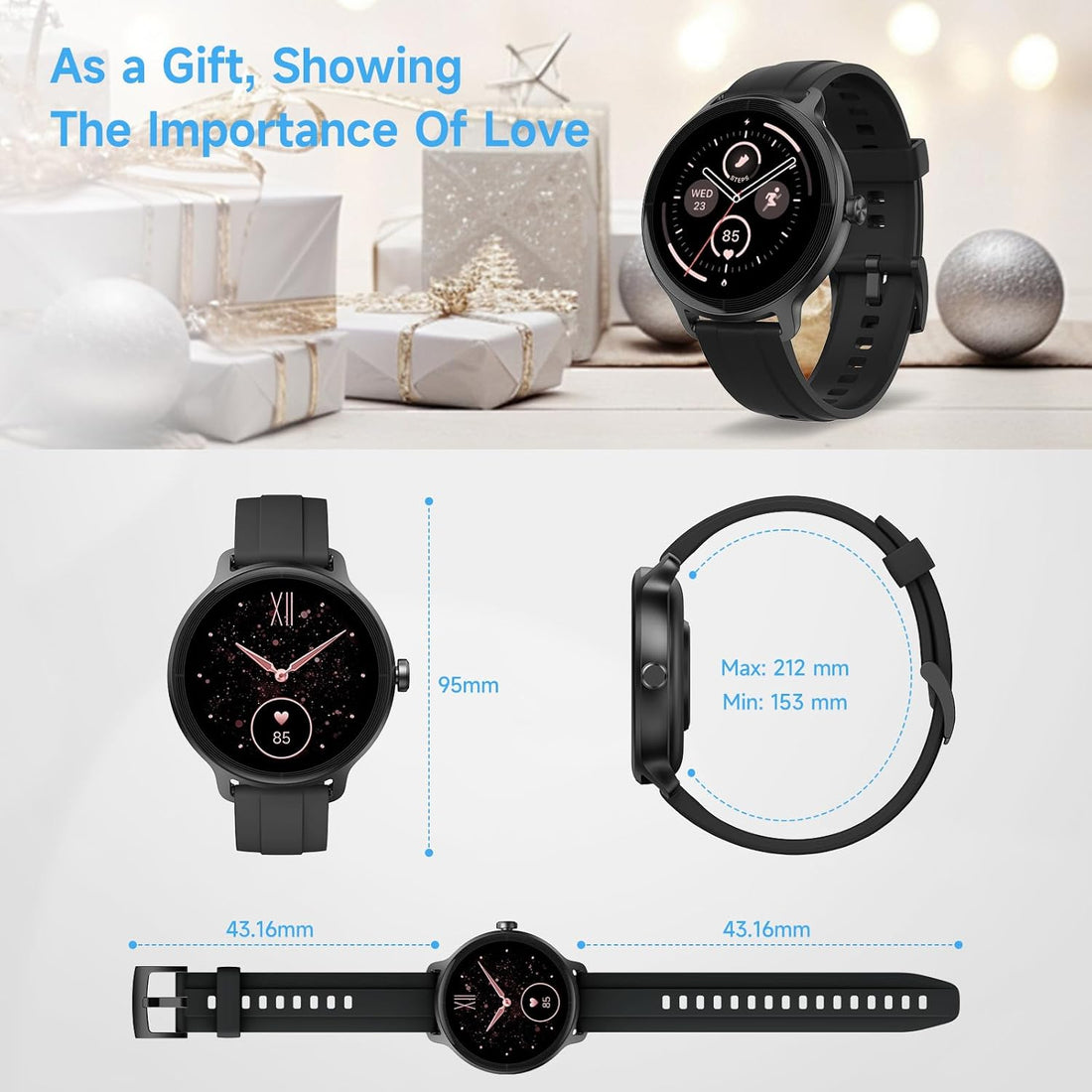 YMZ Smart Watch for Men Women, 1.27" HD Touchscreen Fitness Tracker, Bluetooth Calling, 100+ Sports Modes, Sleep Monitor, IP68 Waterproof, Compatible with Android & iOS