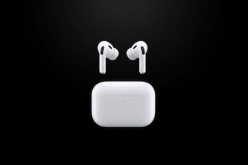 airpods pro 2 White colour and black background pic